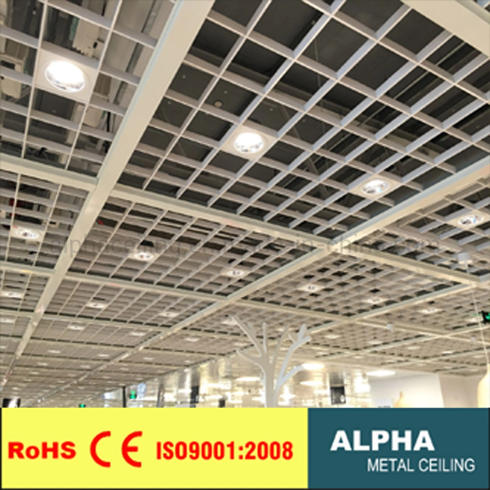 Aluminum Indoor Decorative Suspended T Grid Strip Panel Metal False Cell Ceiling